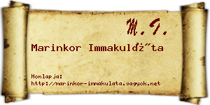 Marinkor Immakuláta névjegykártya